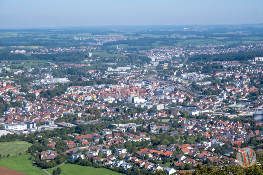 Ein Teil der Kreisstadt Aalen, vom Aalbäumle aus gesehen